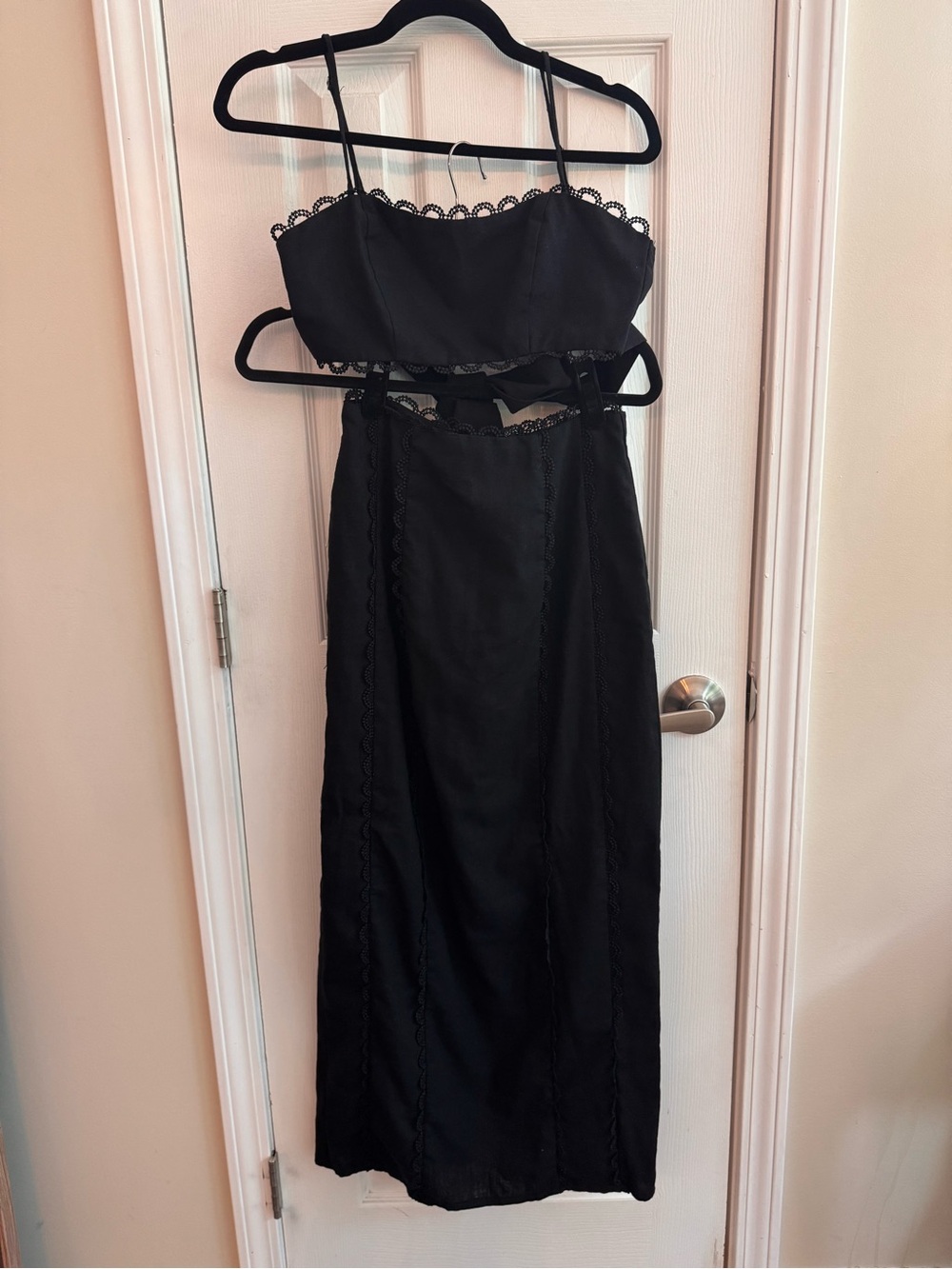 HERE COMES THE SUN Linen Cotton Blend 2 Piece Set Maxi Skirt Crop Top Size Small